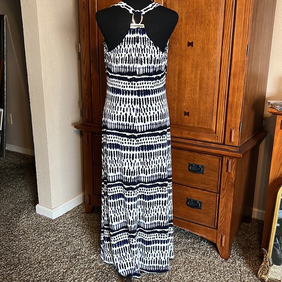 Ivanka Trump White, Navy & Black Printed Dress - Picture 2 of 4